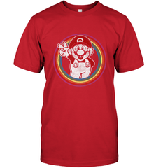 Super Mario Rainbow Circle Distressed Logo Men's T-Shirt Men's T-Shirt - jonhlittlestore88