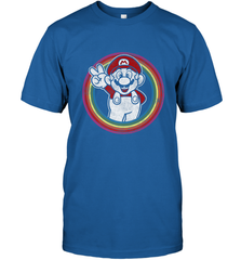 Super Mario Rainbow Circle Distressed Logo Men's T-Shirt Men's T-Shirt - jonhlittlestore88