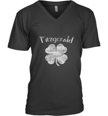 Vintage Fitzgerald Irish Shamrock St Patty's Day Men's V-Neck Men's V-Neck - jonhlittlestore88