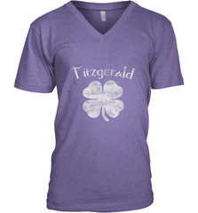 Vintage Fitzgerald Irish Shamrock St Patty's Day Men's V-Neck Men's V-Neck - jonhlittlestore88
