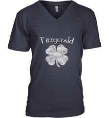 Vintage Fitzgerald Irish Shamrock St Patty's Day Men's V-Neck Men's V-Neck - jonhlittlestore88