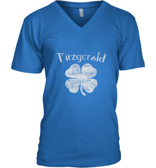 Vintage Fitzgerald Irish Shamrock St Patty's Day Men's V-Neck Men's V-Neck - jonhlittlestore88
