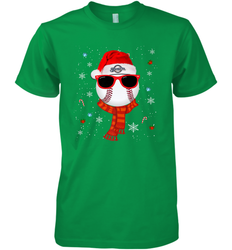 Milwaukee Brewers Logo Christmas Baseball Player Glasses Santa Hat Pajama Gift Men's Premium T-Shirt