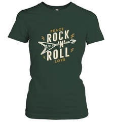 Peace Rock and Roll Love Music Guitar Retro Hippie Women's T-Shirt Women's T-Shirt - jonhlittlestore88