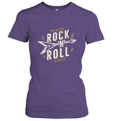 Peace Rock and Roll Love Music Guitar Retro Hippie Women's T-Shirt Women's T-Shirt - jonhlittlestore88