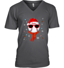 Philadelphia Phillies Logo Christmas Baseball Player Glasses Santa Hat Pajama Gift Men's V-Neck Men's V-Neck - jonhlittlestore88
