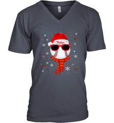 Philadelphia Phillies Logo Christmas Baseball Player Glasses Santa Hat Pajama Gift Men's V-Neck Men's V-Neck - jonhlittlestore88