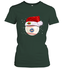 New York Mets Logo Baseball Ball Christmas Santa Hat Xmas Sport Funny Snow Women's T-Shirt Women's T-Shirt - jonhlittlestore88