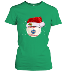 New York Mets Logo Baseball Ball Christmas Santa Hat Xmas Sport Funny Snow Women's T-Shirt Women's T-Shirt - jonhlittlestore88