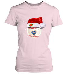 New York Mets Logo Baseball Ball Christmas Santa Hat Xmas Sport Funny Snow Women's T-Shirt Women's T-Shirt - jonhlittlestore88