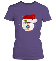 New York Mets Logo Baseball Ball Christmas Santa Hat Xmas Sport Funny Snow Women's T-Shirt Women's T-Shirt - jonhlittlestore88