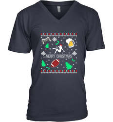 NFL Girls Video Game Beer And Football Really Ugly Christmas Men's V-Neck