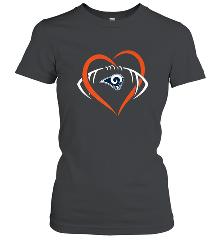 NFL Los Angeles Rams Heart Love Football Women's T-Shirt Women's T-Shirt / Black / S Women's T-Shirt - jonhlittlestore88