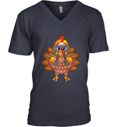 Cool Turkey Football Feathers Funny Thanksgiving Sports Gift Men's V-Neck