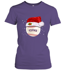 Texas Rangers Logo Baseball Ball Christmas Santa Hat Xmas Sport Funny Snow Women's T-Shirt Women's T-Shirt - jonhlittlestore88
