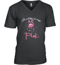 In October We Wear Pink Pumpkin Breast Cancer Halloween Men's V-Neck