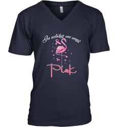 In October We Wear Pink Pumpkin Breast Cancer Halloween Men's V-Neck