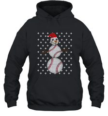 UGLY CHRISTMAS Baseball Snowman Holiday Santa Funny Men Gift Hooded Sweatshirt Hooded Sweatshirt - jonhlittlestore88