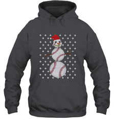 UGLY CHRISTMAS Baseball Snowman Holiday Santa Funny Men Gift Hooded Sweatshirt Hooded Sweatshirt - jonhlittlestore88