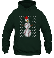 UGLY CHRISTMAS Baseball Snowman Holiday Santa Funny Men Gift Hooded Sweatshirt Hooded Sweatshirt - jonhlittlestore88
