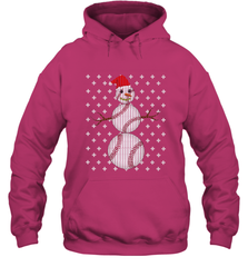 UGLY CHRISTMAS Baseball Snowman Holiday Santa Funny Men Gift Hooded Sweatshirt Hooded Sweatshirt - jonhlittlestore88