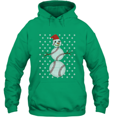 UGLY CHRISTMAS Baseball Snowman Holiday Santa Funny Men Gift Hooded Sweatshirt Hooded Sweatshirt - jonhlittlestore88