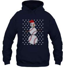 UGLY CHRISTMAS Baseball Snowman Holiday Santa Funny Men Gift Hooded Sweatshirt Hooded Sweatshirt - jonhlittlestore88