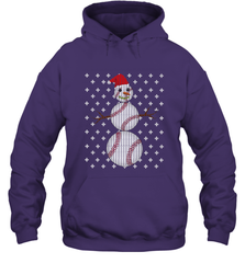 UGLY CHRISTMAS Baseball Snowman Holiday Santa Funny Men Gift Hooded Sweatshirt Hooded Sweatshirt - jonhlittlestore88