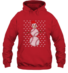 UGLY CHRISTMAS Baseball Snowman Holiday Santa Funny Men Gift Hooded Sweatshirt Hooded Sweatshirt - jonhlittlestore88