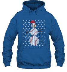 UGLY CHRISTMAS Baseball Snowman Holiday Santa Funny Men Gift Hooded Sweatshirt Hooded Sweatshirt - jonhlittlestore88
