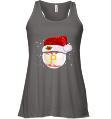Pittsburgh Pirates Logo Baseball Ball Christmas Santa Hat Xmas Sport Funny Snow Women's Racerback Tank Women's Racerback Tank - jonhlittlestore88