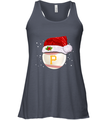 Pittsburgh Pirates Logo Baseball Ball Christmas Santa Hat Xmas Sport Funny Snow Women's Racerback Tank Women's Racerback Tank - jonhlittlestore88