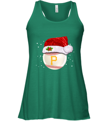 Pittsburgh Pirates Logo Baseball Ball Christmas Santa Hat Xmas Sport Funny Snow Women's Racerback Tank Women's Racerback Tank - jonhlittlestore88