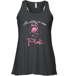 In October We Wear Pink Pumpkin Breast Cancer Halloween Women's Racerback Tank