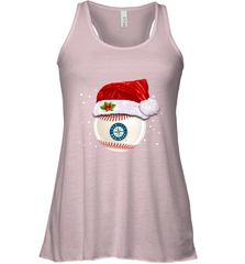Seattle Mariners Logo Baseball Ball Christmas Santa Hat Xmas Sport Funny Snow Women's Racerback Tank Women's Racerback Tank - jonhlittlestore88