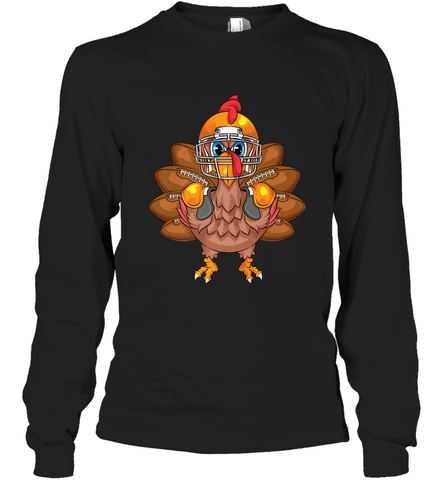 Cool Turkey Football Feathers Funny Thanksgiving Sports Gift Long Sleeve T-Shirt Long Sleeve T-Shirt / Black / S Long Sleeve T-Shirt - jonhlittlestore88