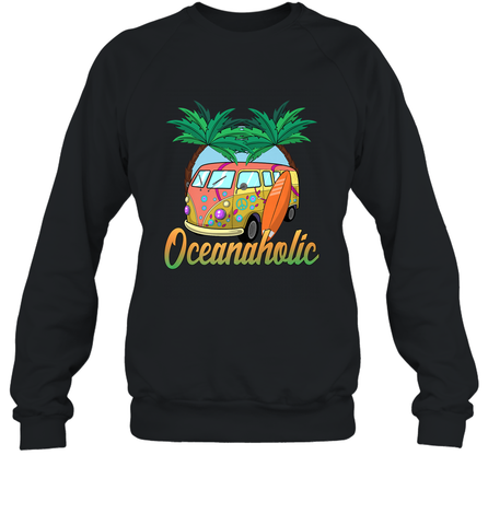 Retro Surfer Love Surfing Beach Party Tropical Vacay Crewneck Sweatshirt Crewneck Sweatshirt / Black / S Crewneck Sweatshirt - jonhlittlestore88
