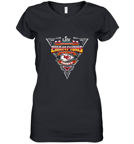Champions Kansas City Chiefs NFL Women's V-Neck T-Shirt Women's V-Neck T-Shirt / Black / S Women's V-Neck T-Shirt - jonhlittlestore88