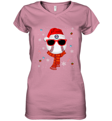 Minnesota Twins Logo Christmas Baseball Player Glasses Santa Hat Pajama Gift Women's V-Neck T-Shirt Women's V-Neck T-Shirt - jonhlittlestore88