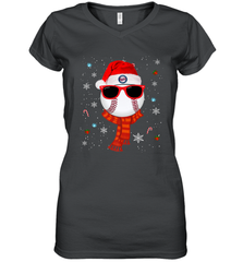 Minnesota Twins Logo Christmas Baseball Player Glasses Santa Hat Pajama Gift Women's V-Neck T-Shirt Women's V-Neck T-Shirt - jonhlittlestore88