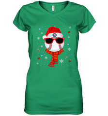 Minnesota Twins Logo Christmas Baseball Player Glasses Santa Hat Pajama Gift Women's V-Neck T-Shirt Women's V-Neck T-Shirt - jonhlittlestore88