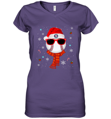 Minnesota Twins Logo Christmas Baseball Player Glasses Santa Hat Pajama Gift Women's V-Neck T-Shirt Women's V-Neck T-Shirt - jonhlittlestore88
