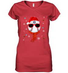 Minnesota Twins Logo Christmas Baseball Player Glasses Santa Hat Pajama Gift Women's V-Neck T-Shirt Women's V-Neck T-Shirt - jonhlittlestore88