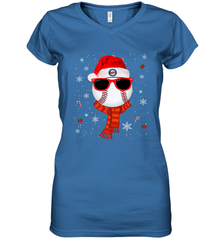 Minnesota Twins Logo Christmas Baseball Player Glasses Santa Hat Pajama Gift Women's V-Neck T-Shirt Women's V-Neck T-Shirt - jonhlittlestore88