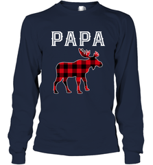 Papa Moose Red Plaid Christmas Pajama Long Sleeve T-Shirt Apparel - jonhlittlestore88