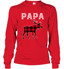 Papa Moose Red Plaid Christmas Pajama Long Sleeve T-Shirt Apparel - jonhlittlestore88