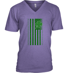 Lucky St. Patrick's Day Irish American Flag T Shirt Men's V-Neck Men's V-Neck - jonhlittlestore88