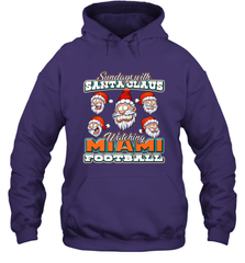 NFL Miami Christmas Funny Santa Claus Watching Football Hooded Sweatshirt Hooded Sweatshirt - jonhlittlestore88