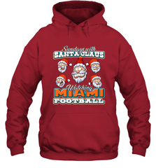 NFL Miami Christmas Funny Santa Claus Watching Football Hooded Sweatshirt Hooded Sweatshirt - jonhlittlestore88
