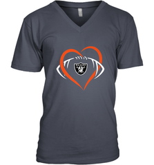 NFL Oakland Raiderss Heart Love Football Men's V-Neck Men's V-Neck - jonhlittlestore88
